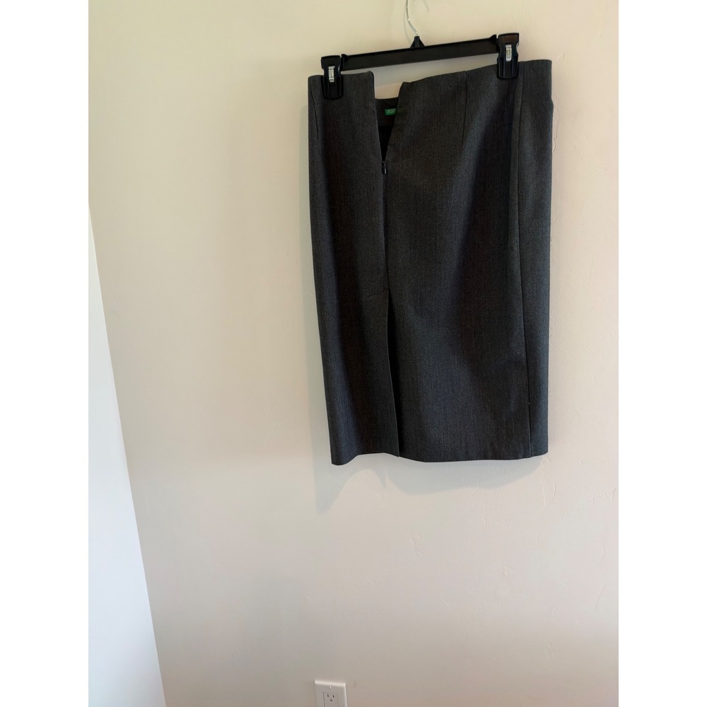 United Colors of Benetton Grey Herringbone Pencil Skirt Size 42 Corporate Office